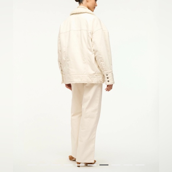 BNWT FW24 WRANGLER + STAUD REVERSIBLE BIGGEST JEAN JACKET IN CREAM MEDIUM $350 - Picture 5 of 10